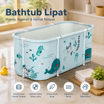 Xueqin SPA Bathtub Lipat Portable Adult Folding Bath 120x58x48cm - 18403