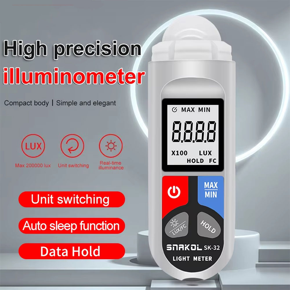 SNAK Digital Light Meter Luxmeter Alat Ukur Intensitas Cahaya LCD - SK-32 Gambar produk SNAK Digital Light Meter Luxmeter Alat Ukur Intensitas Cahaya LCD - SK-32 - Utama
