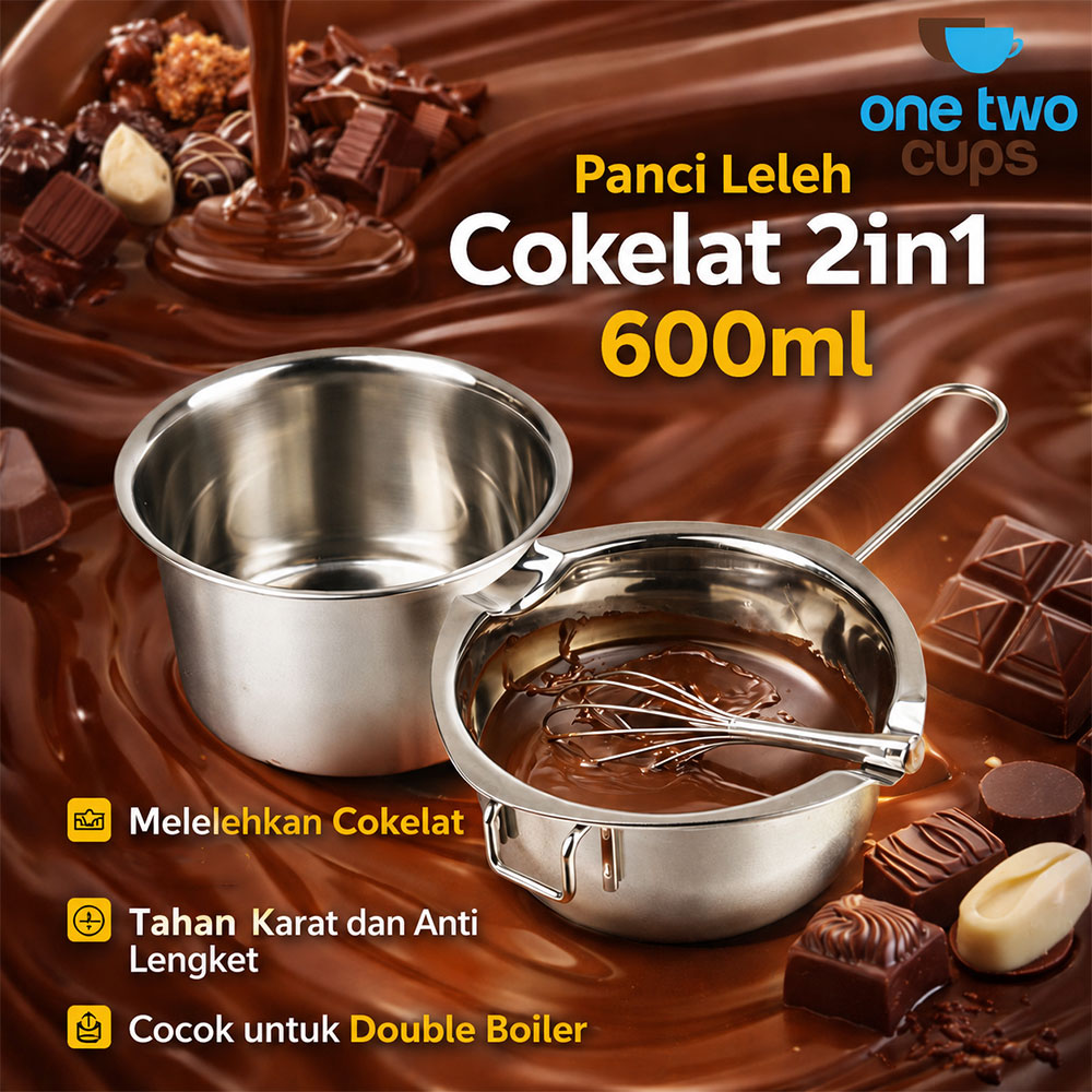 One Two Cups Panci Leleh Cokelat Keju 2in1 Melting Chocolate Pot 600ml - JS33 Gambar produk One Two Cups Panci Leleh Cokelat Keju 2in1 Melting Chocolate Pot 600ml - JS33 - Utama