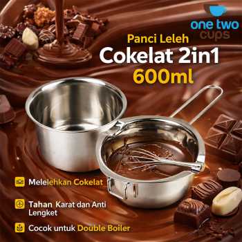 One Two Cups Panci Leleh Cokelat Keju 2in1 Melting Chocolate Pot - JS33