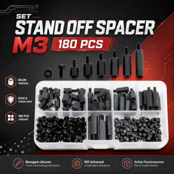 XHHD Set Stand Off Spacer Kit Hex Plastik Nilon M3 180 PCS - M3