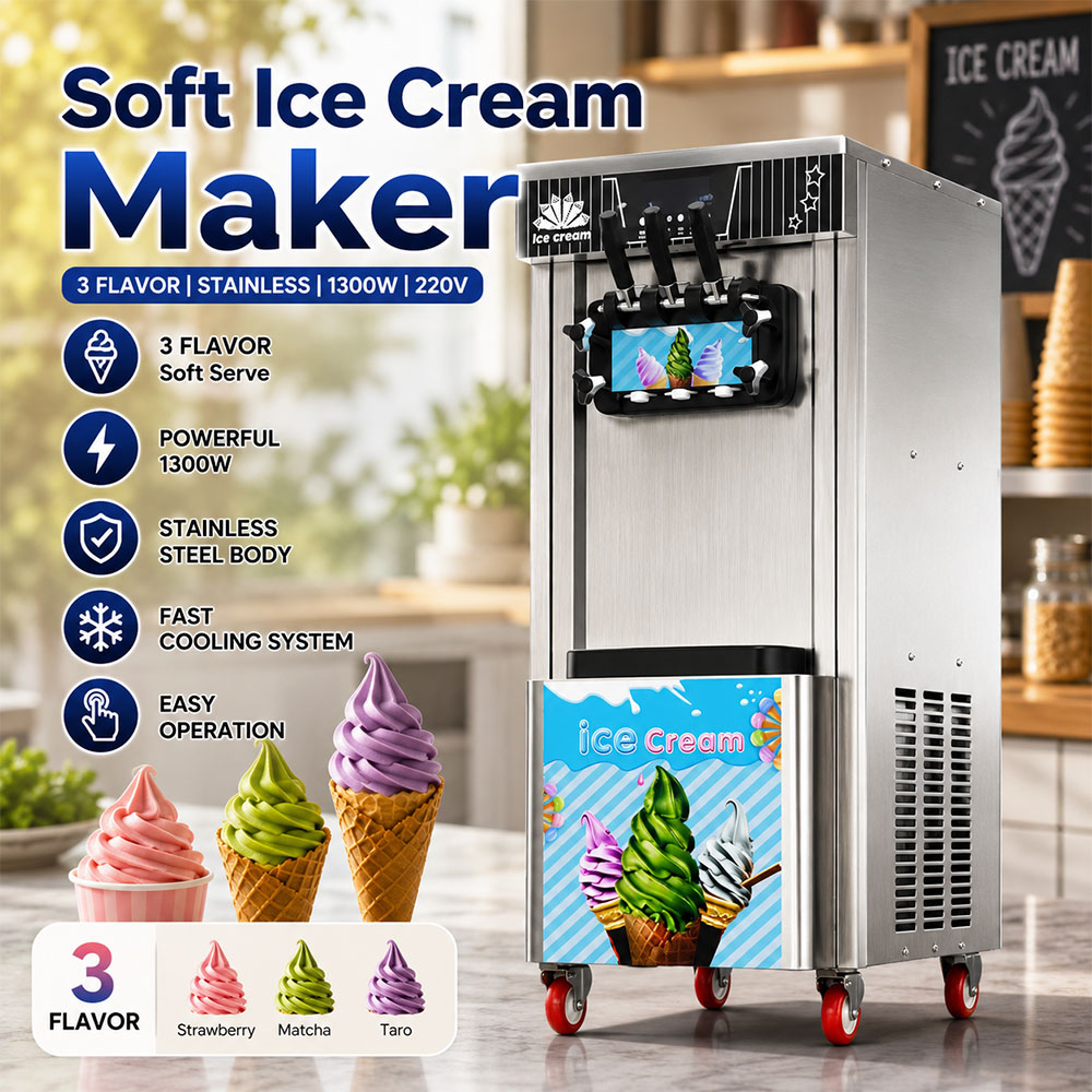 DUTRIE Ice Cream Maker Commercial Mesin Pembuat Es Krim 3 Rasa 1300 W - ZB-BQL268 Gambar produk DUTRIE Ice Cream Maker Commercial Mesin Pembuat Es Krim 3 Rasa 1300 W - ZB-BQL268 - Utama