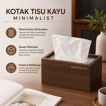 TaffHOME Kotak Tisu Kayu Minimalist Wooden Tissue Box - ZJ12