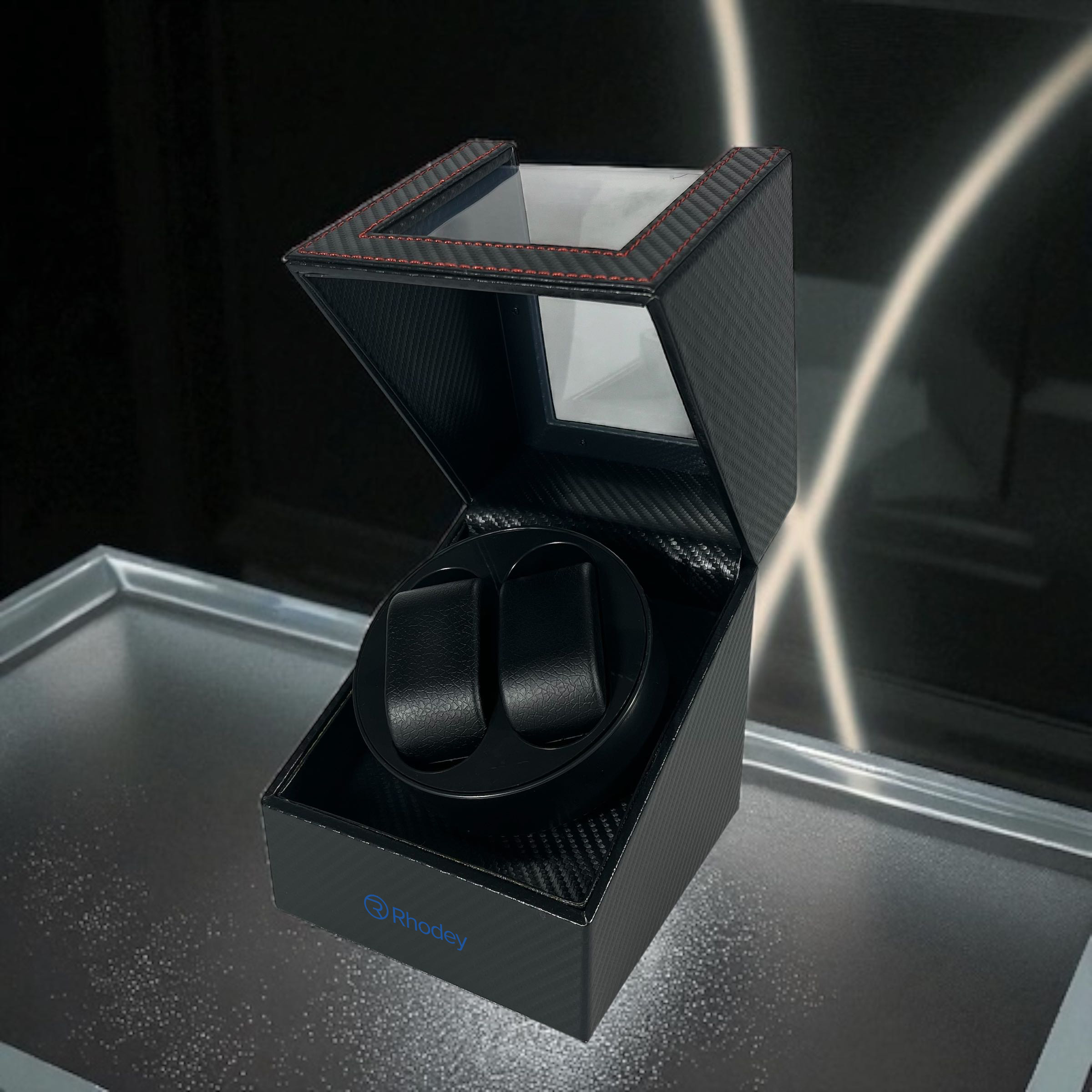 Rhodey Watch Winder Pemutar Jam Tangan Otomatis 3 Mode 2 Slot - W136T Gambar produk Rhodey Watch Winder Pemutar Jam Tangan Otomatis 3 Mode 2 Slot - W136T - 2