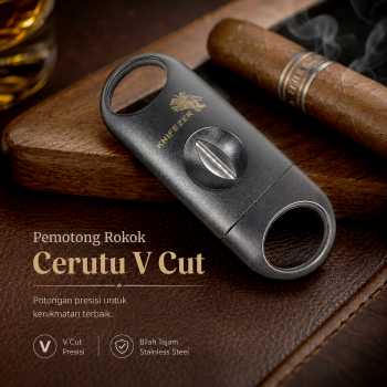 KNIFEZER Pemotong Rokok Cerutu Cigar Cutter Guillotine Blade V Cut - 0810S