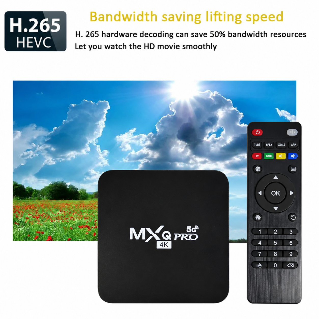MXQ-PRO Set Top Box Android TV 4K 5G Dual WiFi Quad Core 1GB 8GB - X90 Gambar produk MXQ-PRO Set Top Box Android TV 4K 5G Dual WiFi Quad Core 1GB 8GB - X90 - 5