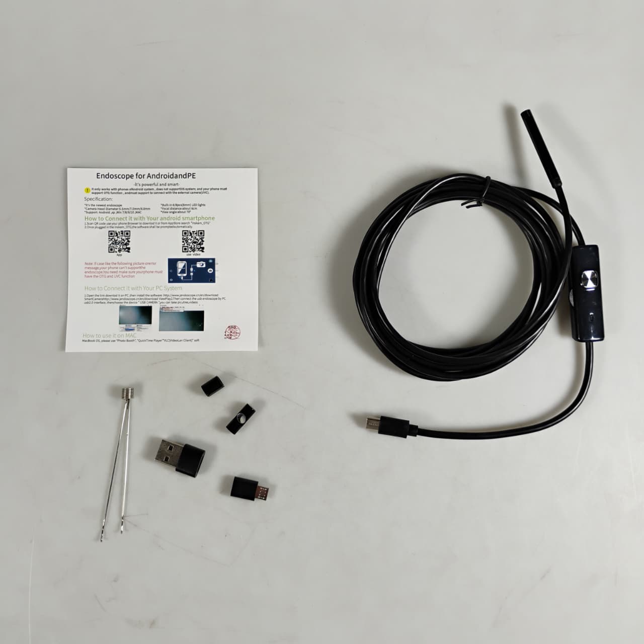 JWHCAM Kamera Endoskopi Industrial Endoscope Type C 3M 5.5mm 6LED 480P - AN98A Gambar produk JWHCAM Kamera Endoskopi Industrial Endoscope Type C 3M 5.5mm 6LED 480P - AN98A - 8