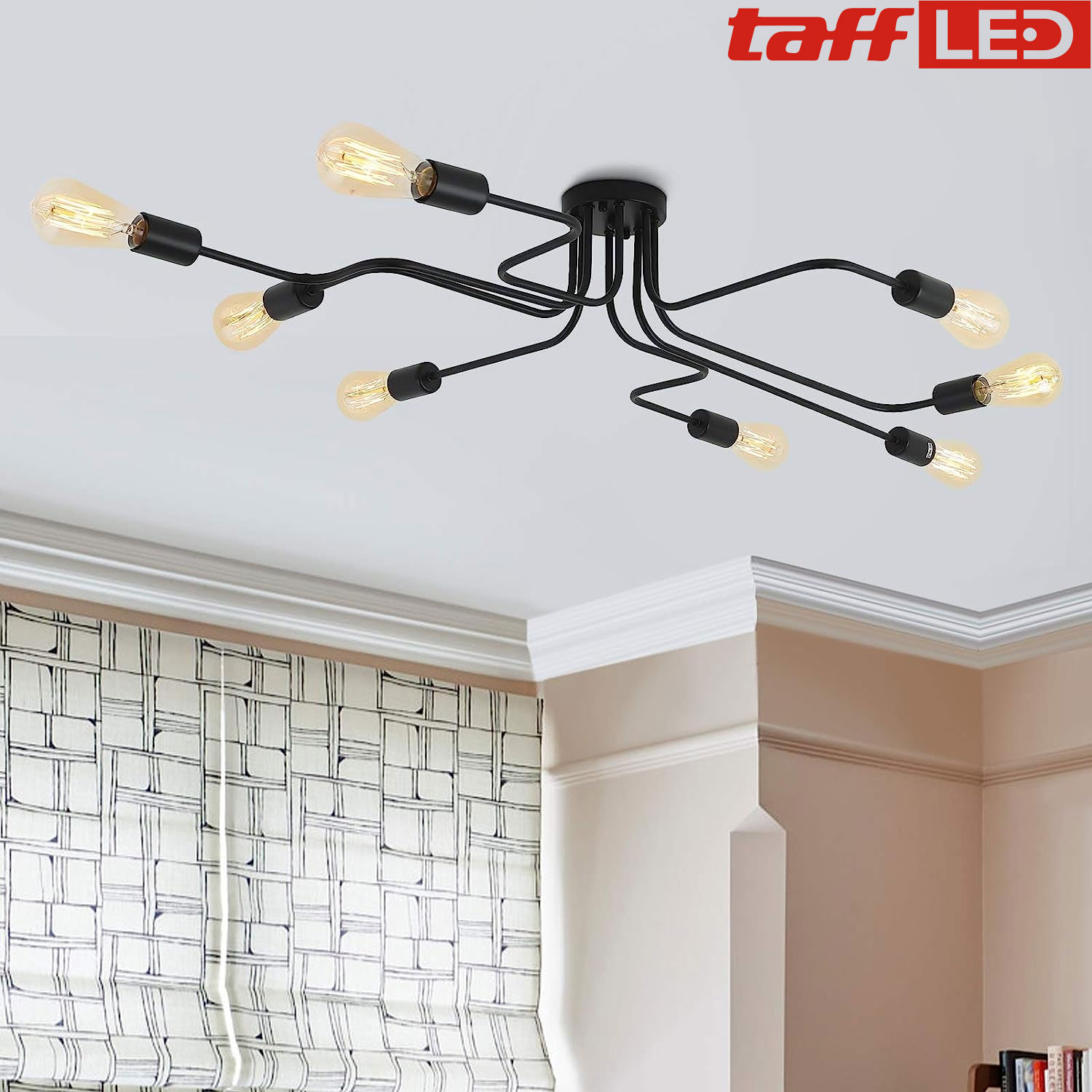 TaffLED Fitting Lampu Plafon LED Minimalis Retro Nordic Sputnik E27 Cabang 8 - BT260 Gambar produk TaffLED Fitting Lampu Plafon LED Minimalis Retro Nordic Sputnik E27 Cabang 8 - BT260 - Utama