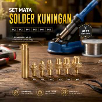 TOAIOT Set Mata Solder Kuningan Iron Tip Brass Insert Nut Kit - TA801