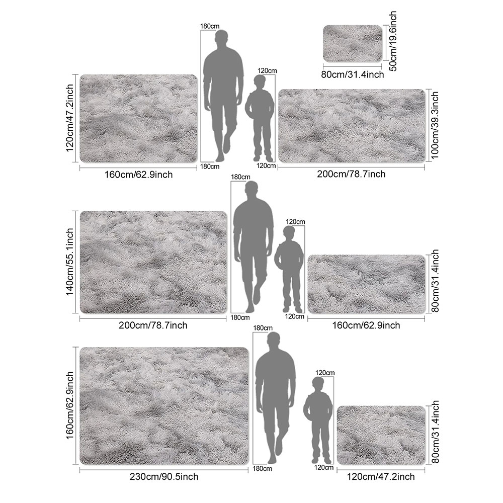 TaffHOME Karpet Matras Bulu PVC Non-Slip Living Room Soft Tie Die 120x160cm - DE2020 Gambar produk TaffHOME Karpet Matras Bulu PVC Non-Slip Living Room Soft Tie Die 120x160cm - DE2020 - Kemasan