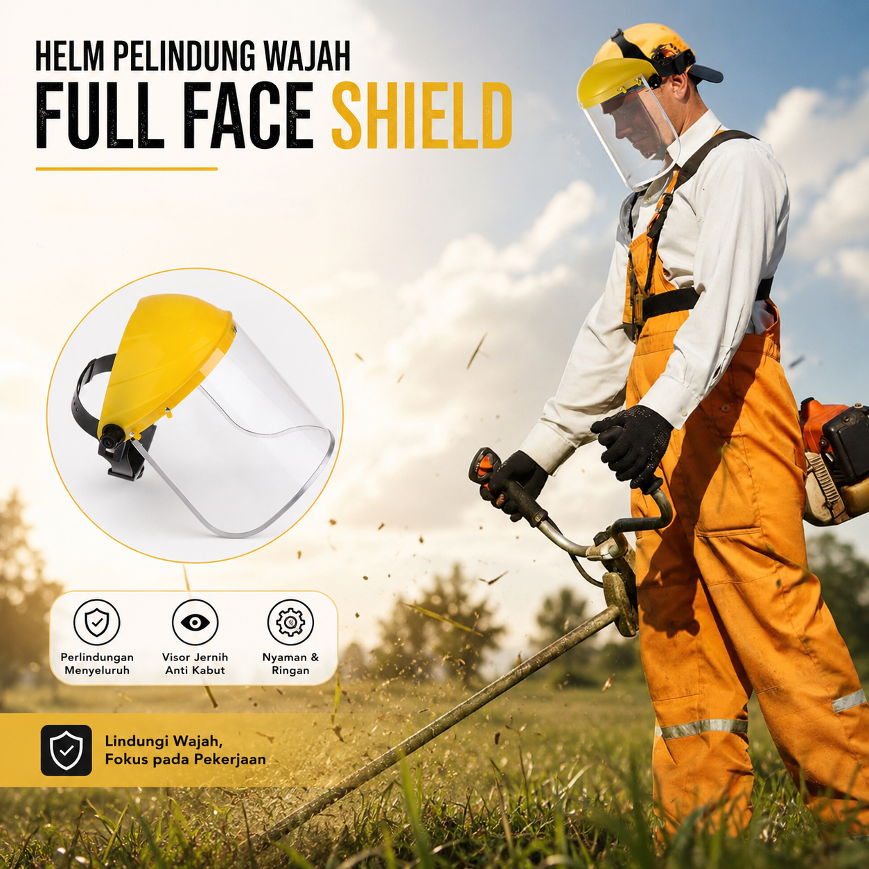 PRISAI Helm Pelindung Wajah PC Full Face Shield Protection Mask - FS302 Gambar produk PRISAI Helm Pelindung Wajah PC Full Face Shield Protection Mask - FS302 - Utama
