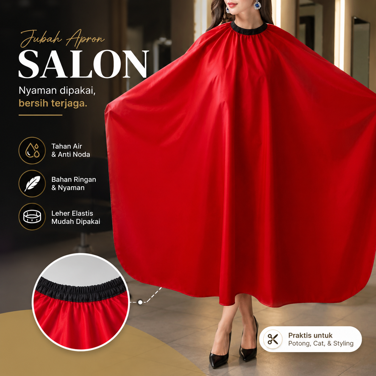 Biutte.co Jubah Apron Potong Rambut Kip Cape Salon Barbershop - LGI01 Gambar produk Biutte.co Jubah Apron Potong Rambut Kip Cape Salon Barbershop - LGI01 - Utama