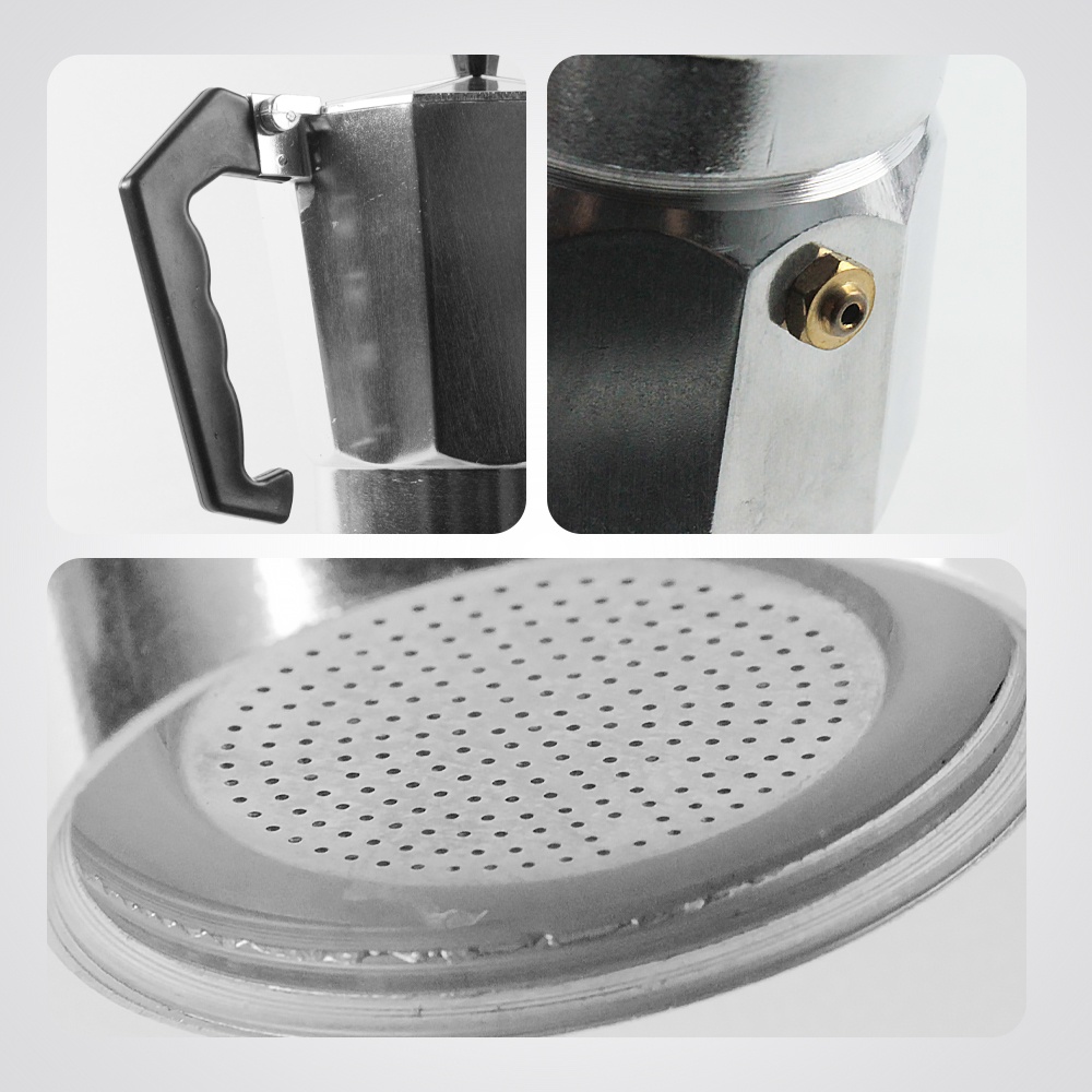 One Two Cups Moka Pot Teko Kopi Espresso Coffee Maker Stovetop 12 Cup 600ml - L25 Gambar produk One Two Cups Moka Pot Teko Kopi Espresso Coffee Maker Stovetop 12 Cup 600ml - L25 - 1
