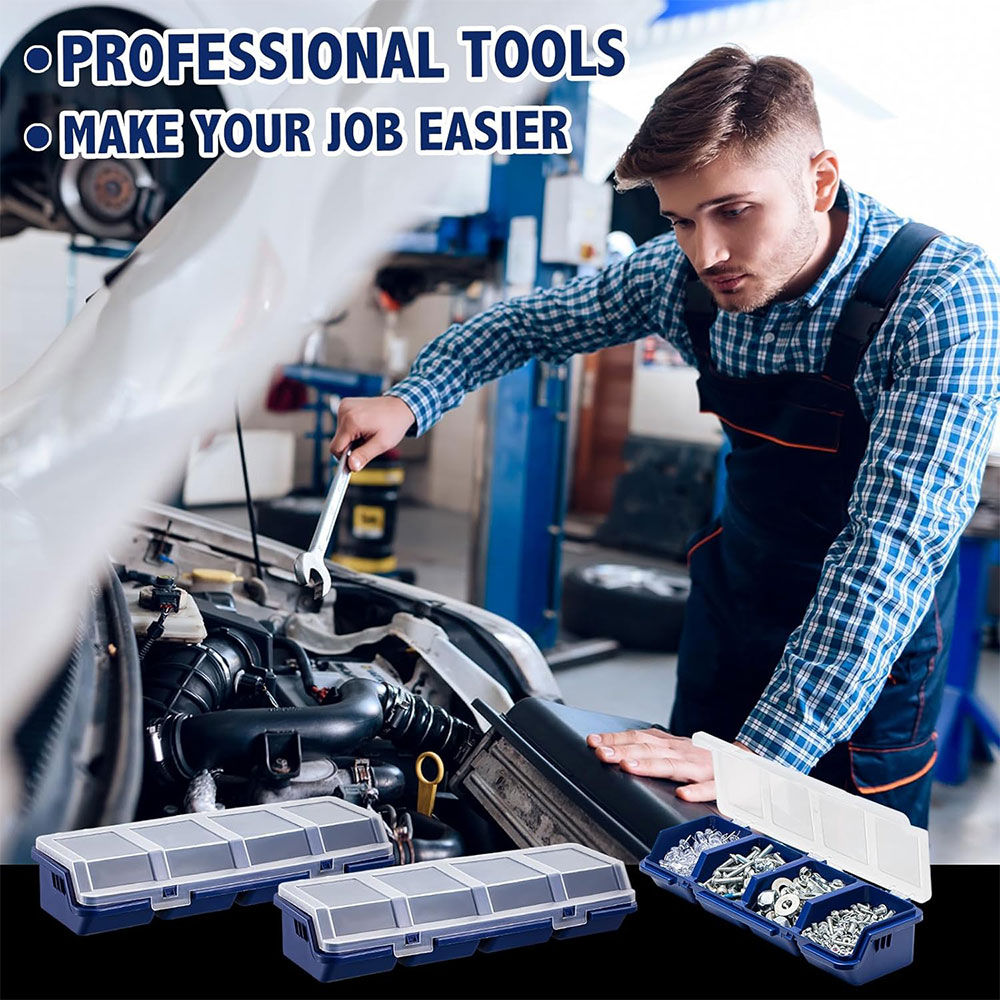 Taffware Kotak Penyimpanan Baut Organizer Box Sekrup Tool Box 4 Slot - INU115 Gambar produk Taffware Kotak Penyimpanan Baut Organizer Box Sekrup Tool Box 4 Slot - INU115 - 3