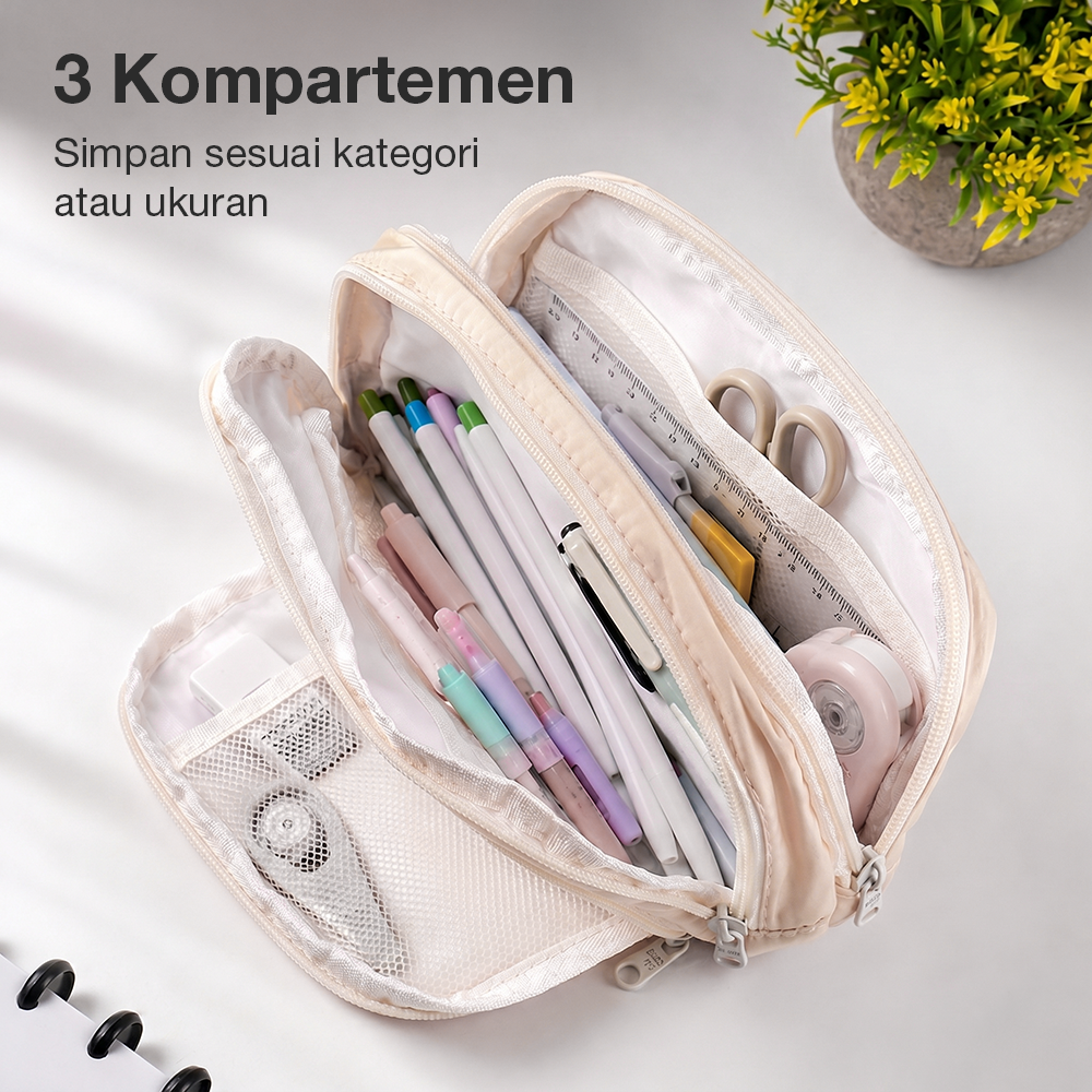 Botang Wenhua Tempat Pensil Multi Layer Case Compact Pouch Stationary - MG-1354 Gambar produk Botang Wenhua Tempat Pensil Multi Layer Case Compact Pouch Stationary - MG-1354 - 1