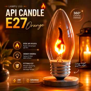 Gambar produk OMEGA Lampu Bohlam LED Api Flickering Candle Light E27 Orange 3W - OM-BB-3W