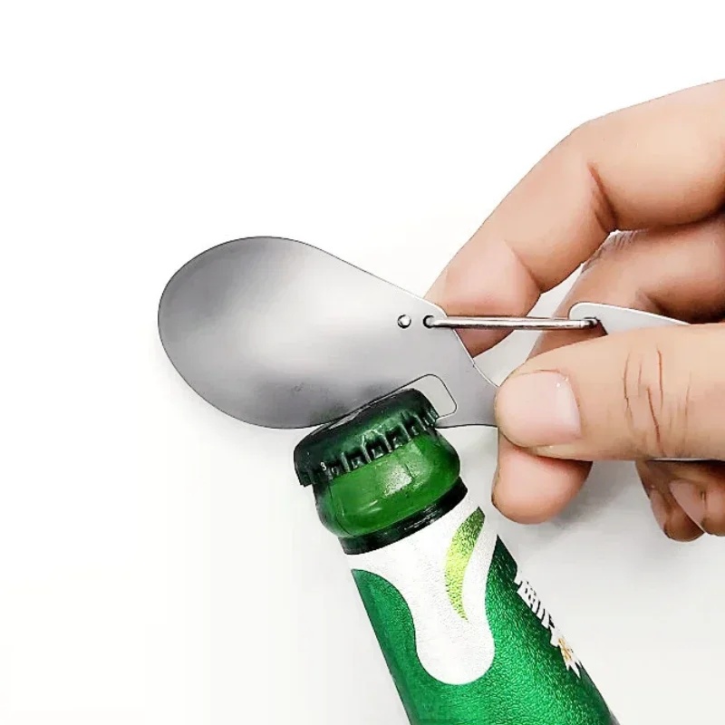 YESISO Sendok Garpu Carabiner Bottle Opener Outdoor Camping Spork EDC - LX710 Gambar produk YESISO Sendok Garpu Carabiner Bottle Opener Outdoor Camping Spork EDC - LX710 - 3
