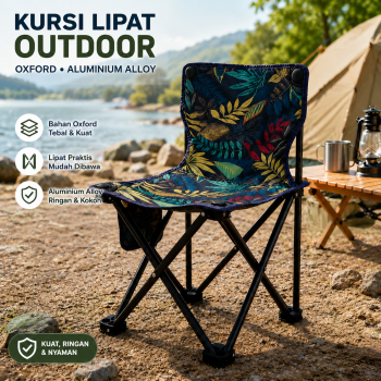 TaffSPORT Kursi Lipat Outdoor Camping Portable Oxford Folding Chair - OL5000