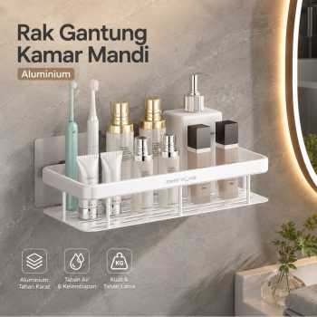 TaffHOME Rak Gantung Kamar Mandi Bathroom Organizer Rack Aluminium - D32