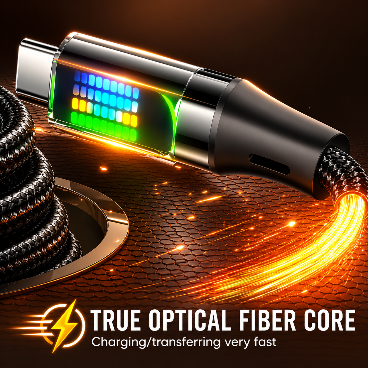 XCC Kabel Charger USB Type C Braided Nylon Fast Charge RGB 240W 6A 1M USB Type C to C - X-1M Gambar produk XCC Kabel Charger USB Type C Braided Nylon Fast Charge RGB 240W 6A 1M USB Type C to C - X-1M - 3
