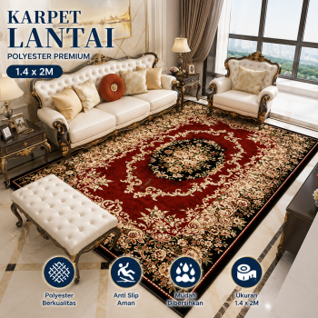 TaffHOME Karpet Lantai Permadani Persian Pattern Polyester 1.4x2M - BQ150