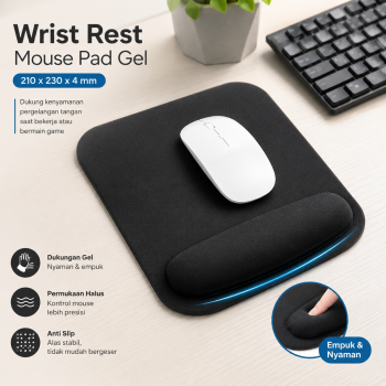 Gambar produk NeoStar Wrist Rest Mouse Pad Gel Spons Lycra Anti Slip 210x230x4mm - MP24