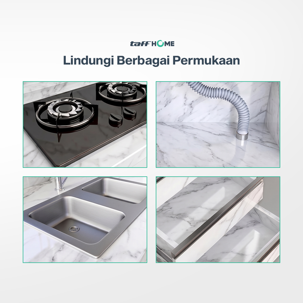TaffHOME Sticker Wallpaper Meja Dinding Dapur Anti Minyak 200x60cm - WG60B Gambar produk TaffHOME Sticker Wallpaper Meja Dinding Dapur Anti Minyak 200x60cm - WG60B - 5