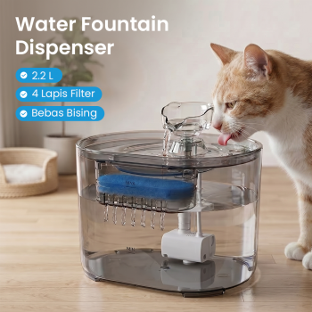 AECAT Water Dispenser Fountain 2 Mode Tempat Minum Kucing Anjing 2.2L - FT-66
