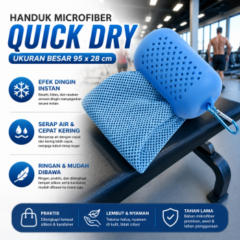 TaffHOME Handuk Microfiber Quick Dry Cooling Ice Towel Silicon Case - S-10