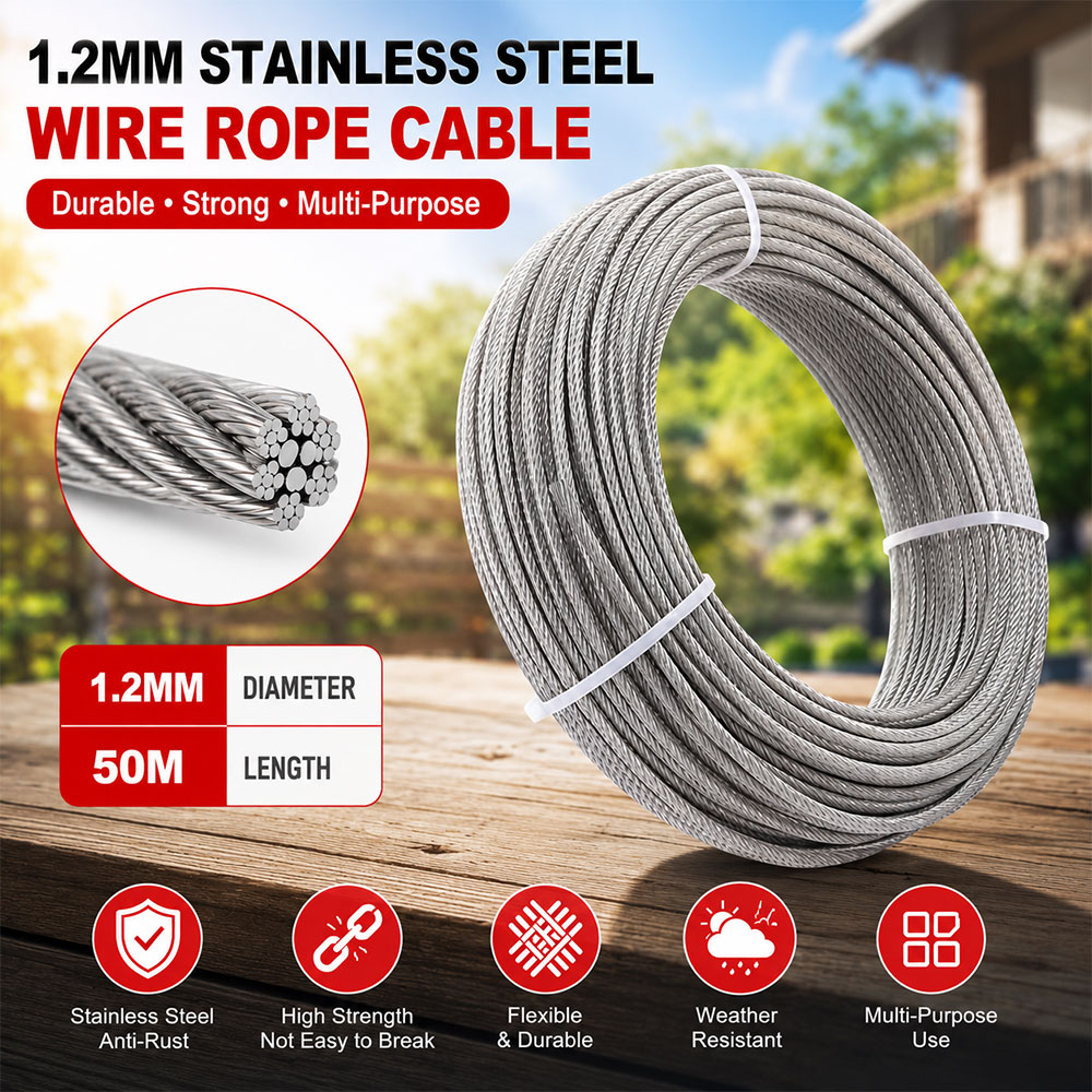 Big Kawat Seling Stainless Steel Plastik Multifungsi Wire Cable 1.2mm 50M - LI5 Gambar produk Big Kawat Seling Stainless Steel Plastik Multifungsi Wire Cable 1.2mm 50M - LI5 - Utama
