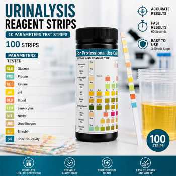 FRC Parameter Urinalysis Reagent Strips Cek Protein Glukosa pH 100 PCS - URS-10T