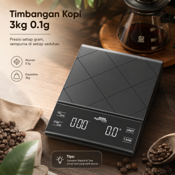 Taffware Digipounds Timbangan Kopi Digital Timer Coffee Scale 3kg 0.1g - EK6012