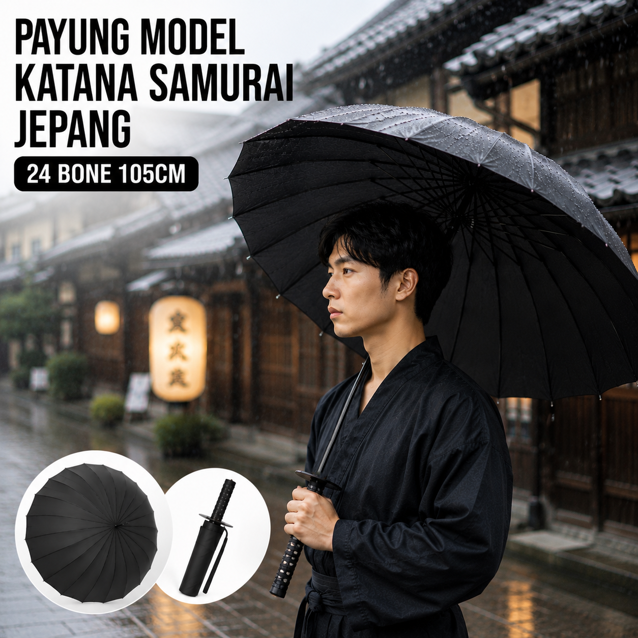 HHYUKIMI Payung Model Katana Samurai Jepang 24 Bone 105cm - B062 Gambar produk HHYUKIMI Payung Model Katana Samurai Jepang 24 Bone 105cm - B062 - Utama
