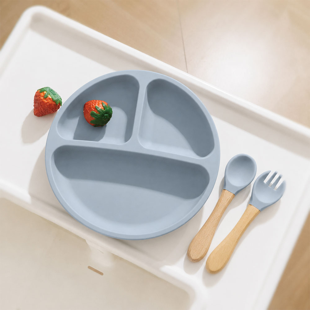 We Piring Silikon Bayi Anti Slip Alat Makan Silikon Baby Plate Suction - SGEE15 Gambar produk We Piring Silikon Bayi Anti Slip Alat Makan Silikon Baby Plate Suction - SGEE15 - 3