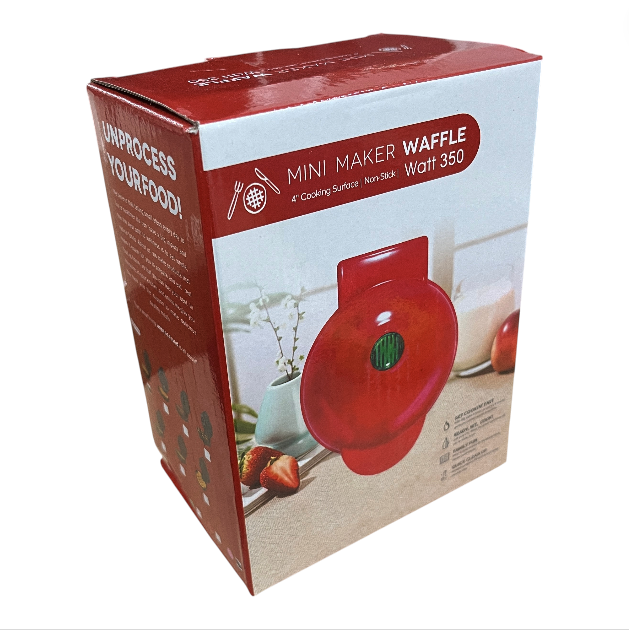 CROWNFUL Cetakan Waffle Maker Electric Mini Non Stick Coating 350W - WQ-603 Gambar produk CROWNFUL Cetakan Waffle Maker Electric Mini Non Stick Coating 350W - WQ-603 - Kemasan