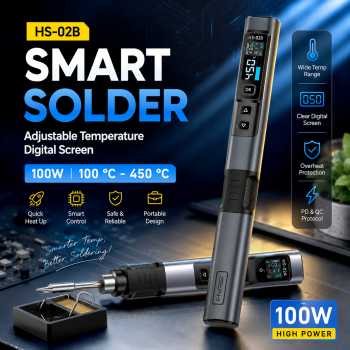 FNIRSI Solder Digital Adjustable Temperature Digital Screen 100W - HS-02B