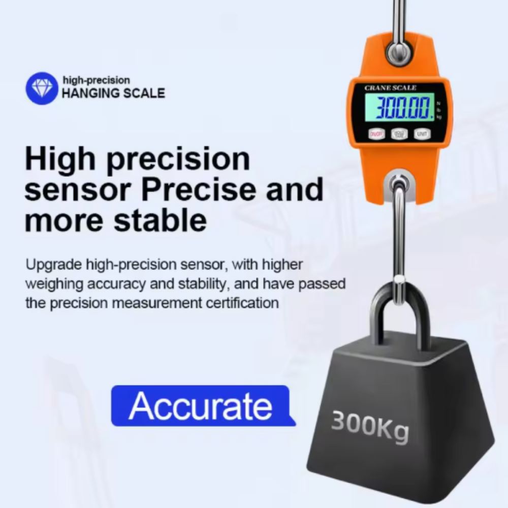 TELEHILL Timbangan Gantung Digital LCD Koper Tas Industri 300kg 0.05kg - WH-A10 Gambar produk TELEHILL Timbangan Gantung Digital LCD Koper Tas Industri 300kg 0.05kg - WH-A10 - 3