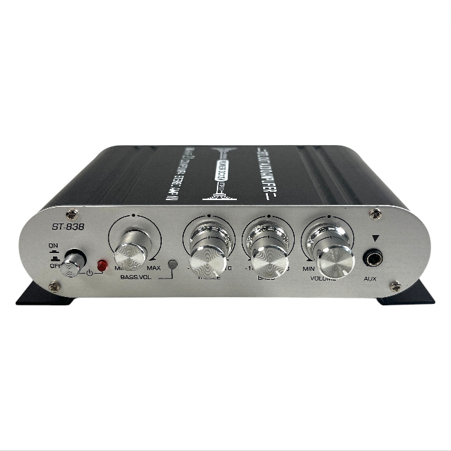 LVPIN Mini HiFi Stereo Amplifier Treble Bass Booster 12V - ST-838 Gambar produk LVPIN Mini HiFi Stereo Amplifier Treble Bass Booster 12V - ST-838 - 1