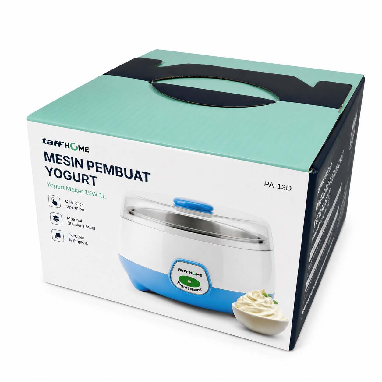 TaffHOME Mesin Pembuat Yogurt Maker Electric Portable 15W 1L - PA-12D Gambar produk TaffHOME Mesin Pembuat Yogurt Maker Electric Portable 15W 1L - PA-12D - Kemasan