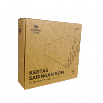 Gambar produk One Two Cups Kertas Saringan Kopi Filter Paper V60 2-4Cups 100 PCS - V02 - Kemasan