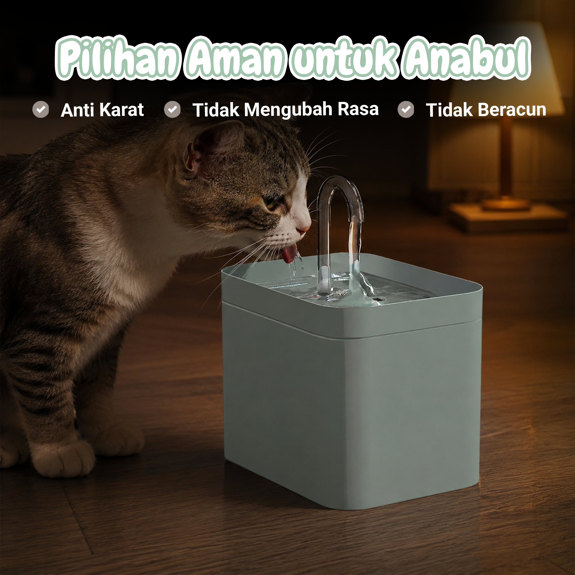 BaoRun Tempat Minum Hewan Elektrik Dispenser Cat Water Fountain 1.5L - PAT220V Gambar produk BaoRun Tempat Minum Hewan Elektrik Dispenser Cat Water Fountain 1.5L - PAT220V - 5