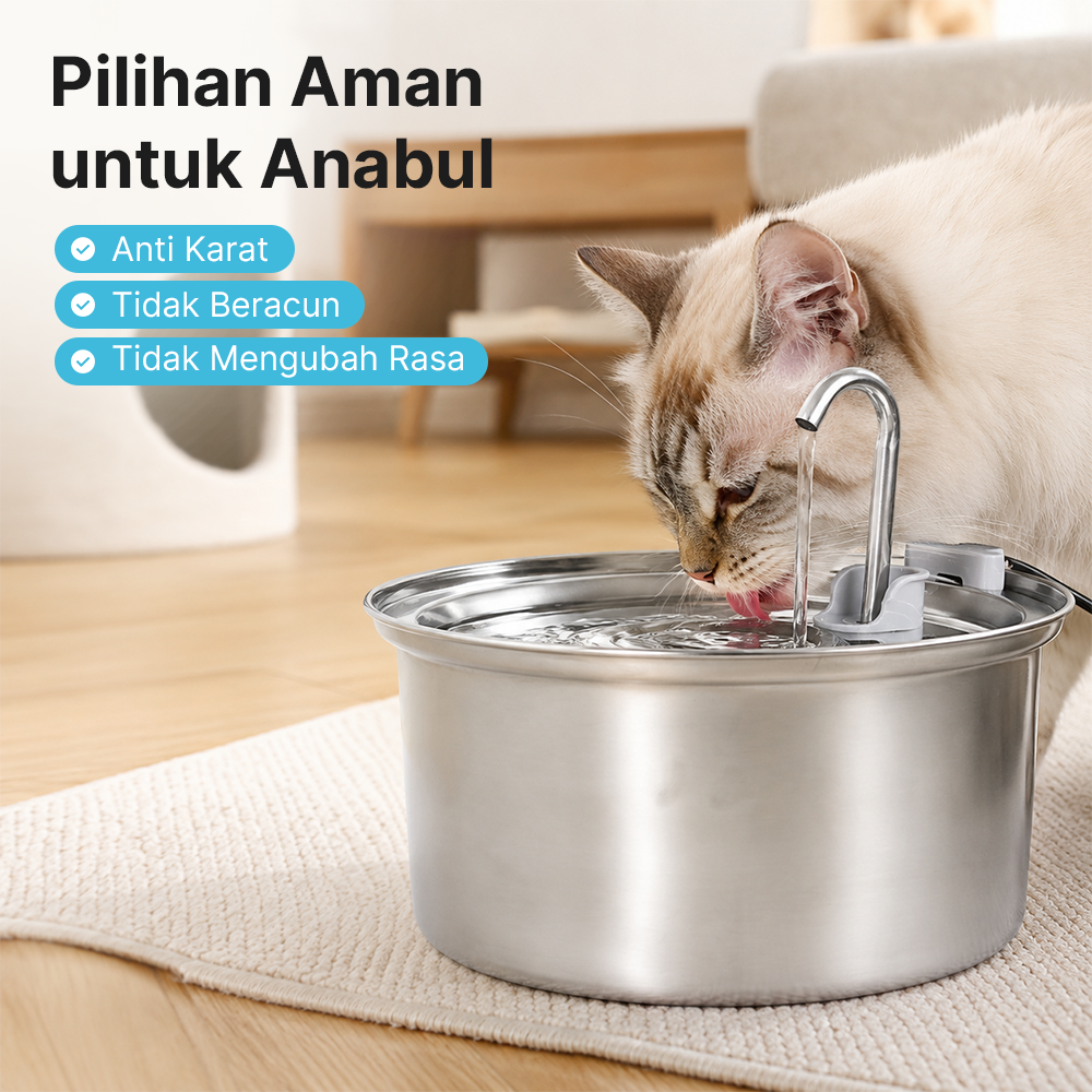 NIZE Water Dispenser Fountain Tempat Air Minum Kucing Anjing 3.2L - N32 Gambar produk NIZE Water Dispenser Fountain Tempat Air Minum Kucing Anjing 3.2L - N32 - 5