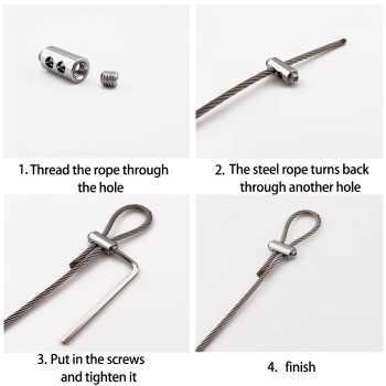 Gambar produk KELN Klem Seling Kawat Kuku Macan Horizontal Type B 1.5-2.5mm 10 PCS - KL010B - 1