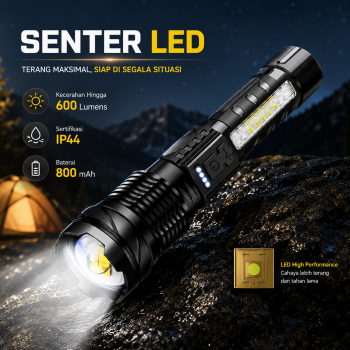 MACROCOSM Senter LED P520 Rechargeable IP44 600 Lumens - A76