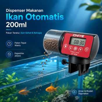 CHIYE Dispenser Makanan Ikan Otomatis Fish Feeder Timer 200ml - CY-039