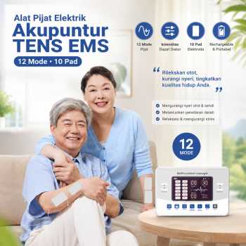 RAIIULEKO Alat Pijat Elektrik Akupuntur Tempel TENS EMS 12 Mode 10 Pad - SPK-880