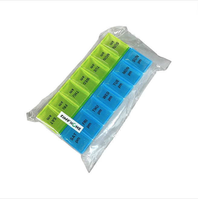 TaffHOME Kotak Obat 7 Hari Siang Malam Medicine Tablet Capsule Storage Besar - FD7 Gambar produk TaffHOME Kotak Obat 7 Hari Siang Malam Medicine Tablet Capsule Storage Besar - FD7 - Kemasan