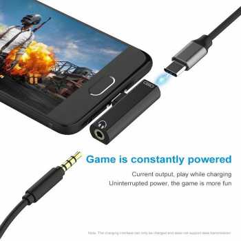 Gambar produk BAPSUS Splitter Audio OTG 2in1 Type C AUX 3.5 mm Jack to USB Type C - BP-21 - 1