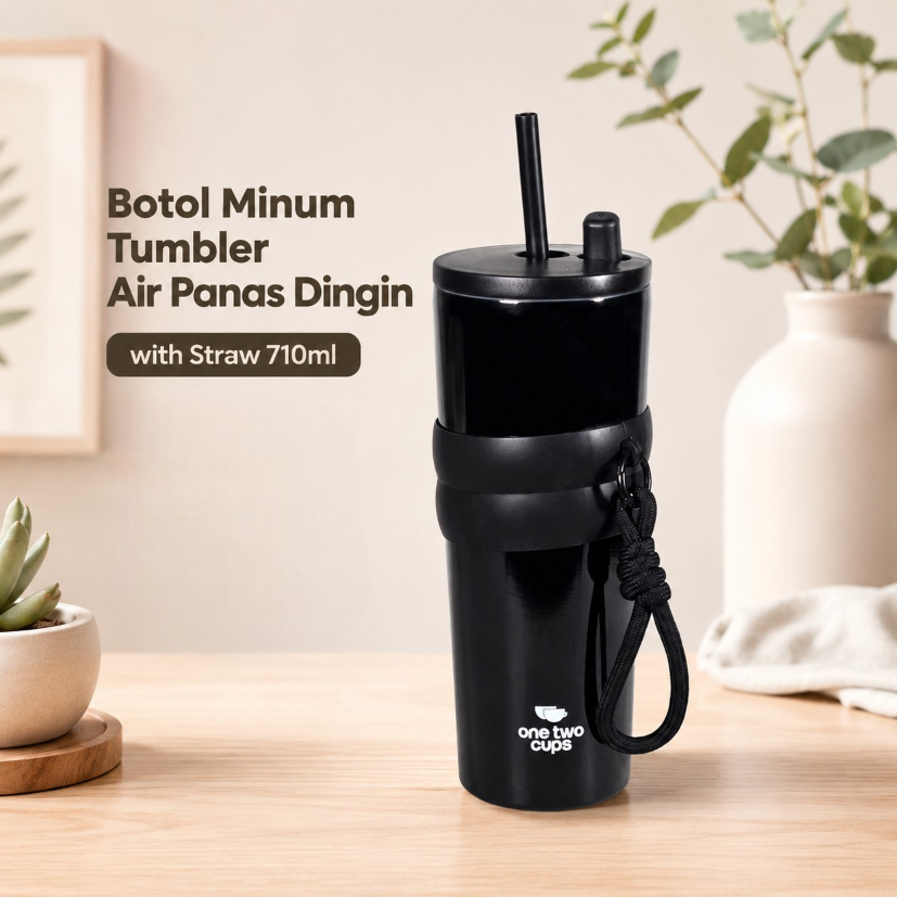 One Two Cups Botol Minum Tumbler Air Panas Dingin with Straw 710ml - YS-1000 Gambar produk One Two Cups Botol Minum Tumbler Air Panas Dingin with Straw 710ml - YS-1000 - Utama