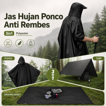 Rhodey Jas Hujan Ponco Anti Rembes 3in1 Polyester Waterproof Raincoat - PY-31